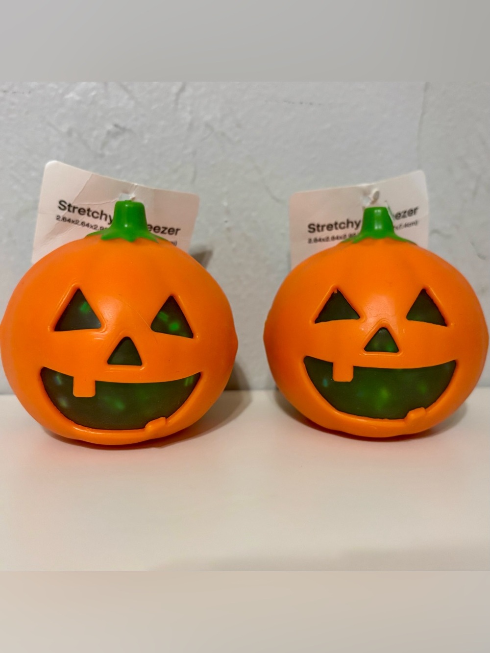 Halloween Pumpkin Jack-O'-Lantern Stretchy Squeezer Stress Toy Joyward x2